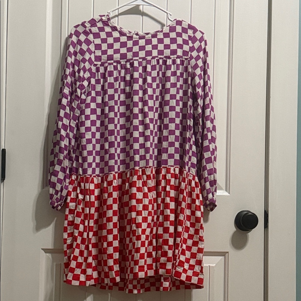 Hanna Andersson Purple and Red Checkered Kids Dress
